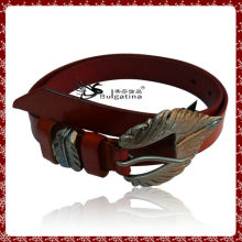 Fashion extra wide leather belt design,leather belt with flat buckle